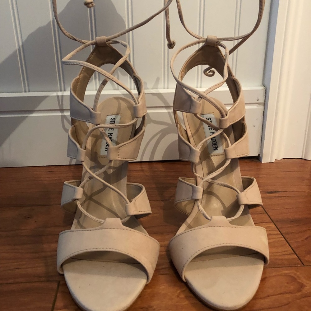 Steve Madden Nude Lace Up Heels
